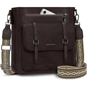 Women’s Coffe Waterproof Crossbody Shoulder Leather bags